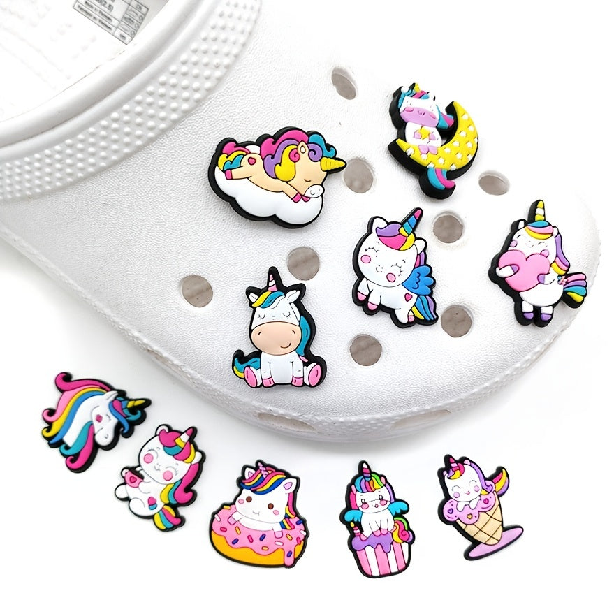10pcs Unicorn Shoes Decoration for Girls Kids