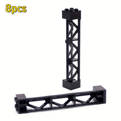 8 ABS Building Blocks 2x2x10 Support Poles and Brackets