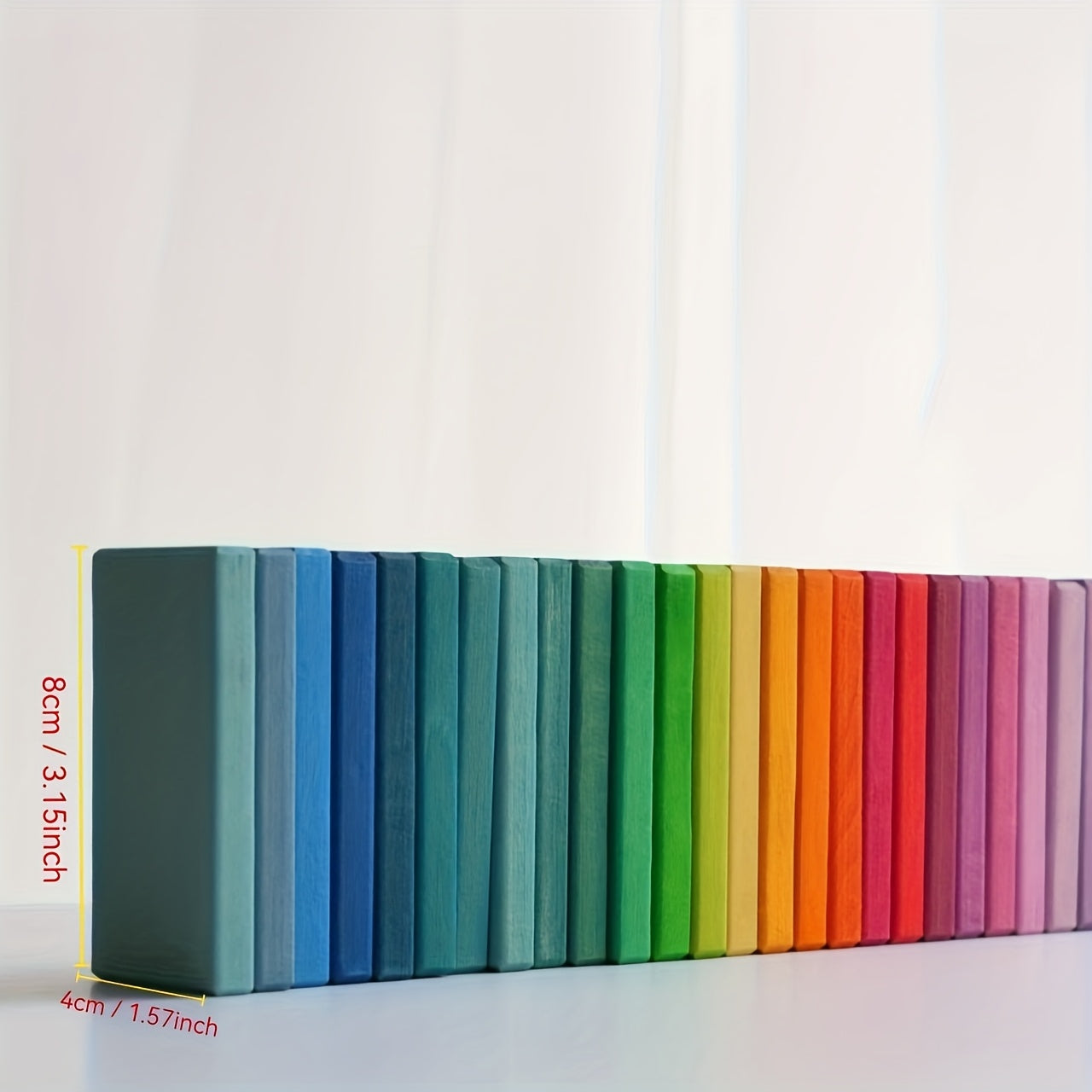 Colorful Wooden Domino Puzzle Toy Educational Building Blocks