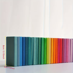 Colorful Wooden Domino Puzzle Toy Educational Building Blocks