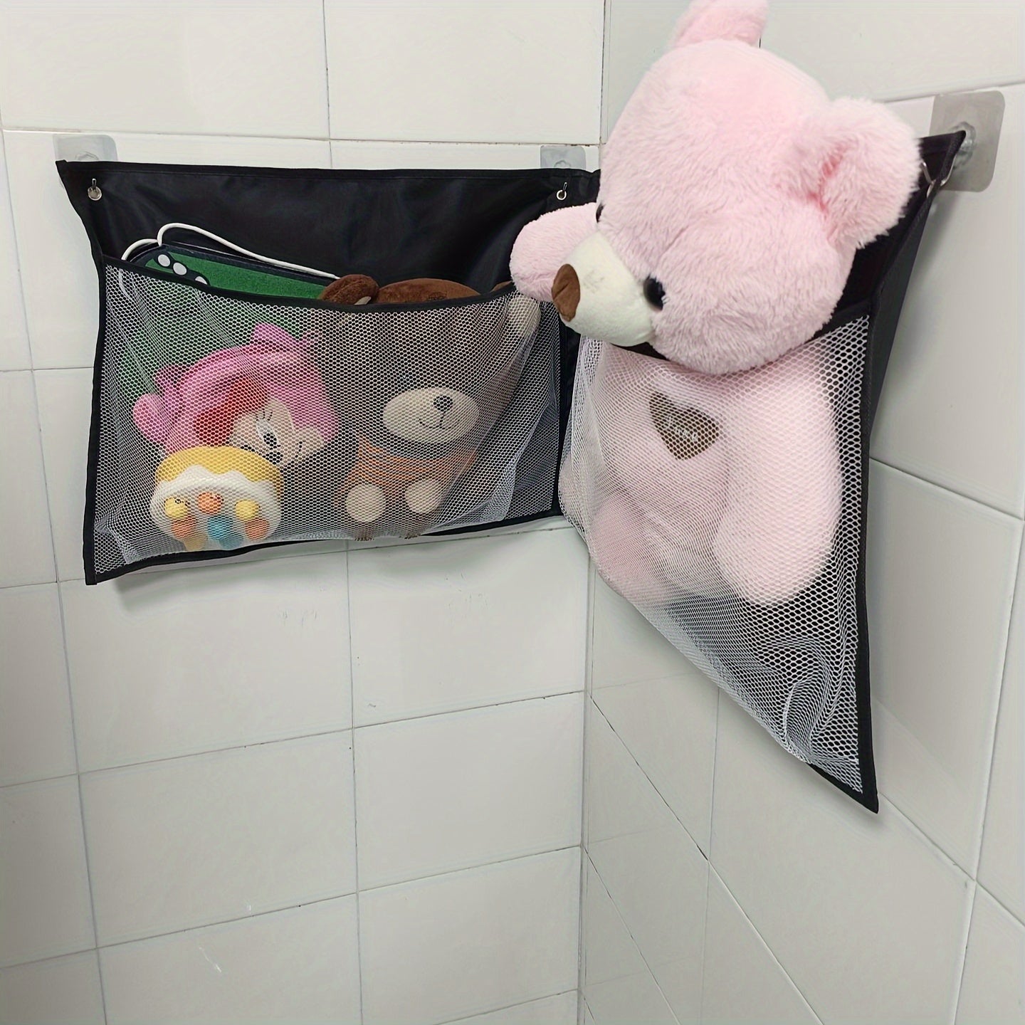 Corner Storage Hanging Bag Large Net Bag For Wall Toy Doll Plush Toy Organizer