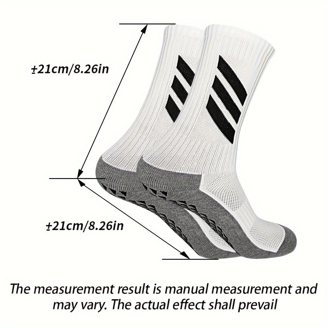 4 Pairs Non Slip Striped Football Socks