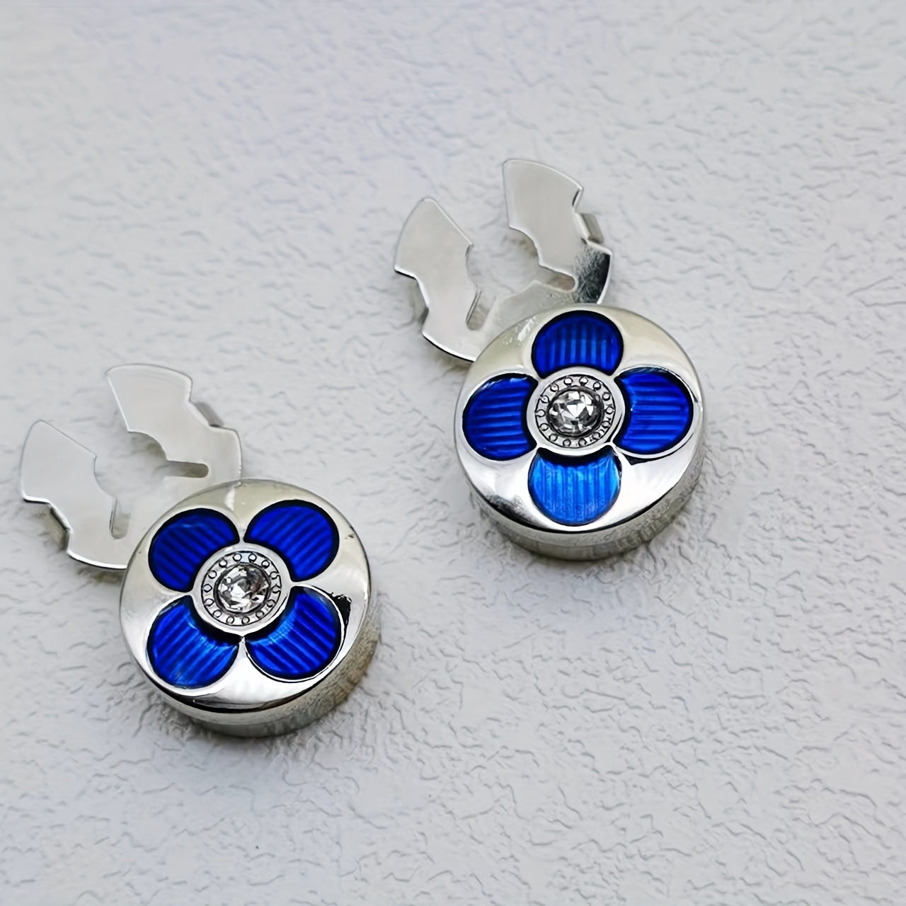 Rhinestone Button Covers for Men & Women Floral Pattern Shirt Decoration
