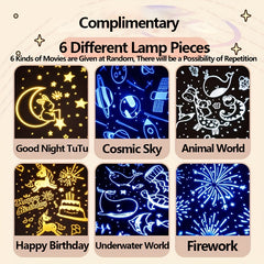 Star Projector Night Light for Kids with 6 Films USB Rechargeable