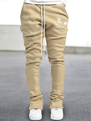 LA Print Flared Trousers Men's Casual Stretch Street Style Joggers