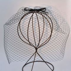 Vintage Inspired Bridal Veil Hair Clip Mask for Weddings