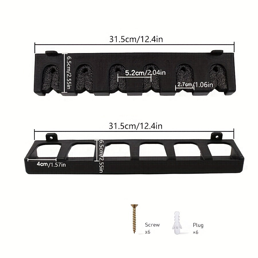 Wall Mounted Fishing Rod Storage Rack for 6 Rods