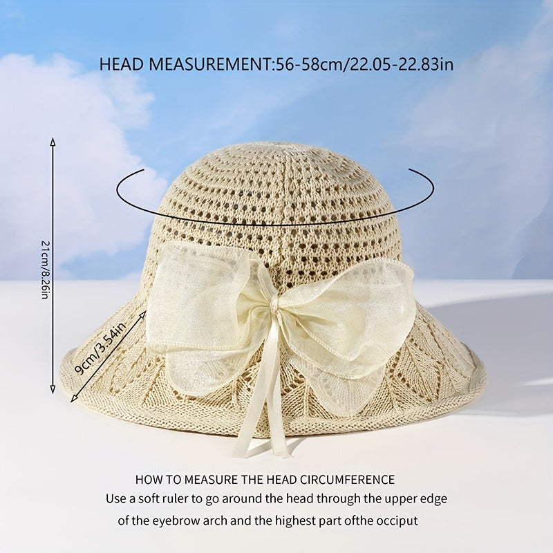 Wide Brim Beige Sun Hat Crochet Bucket Hat