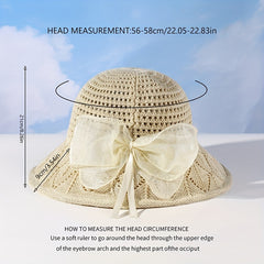 Wide Brim Beige Sun Hat Crochet Bucket Hat