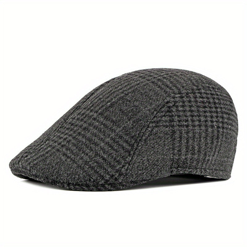 Men's Classic Newsboy Hat Vintage Flat Cap Ivy Cabbie Driving Hat Winter Warm