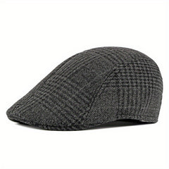 Men's Classic Newsboy Hat Vintage Flat Cap Ivy Cabbie Driving Hat Winter Warm