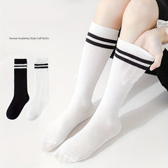 Kids College Style Stripes Mid Calf Stockings