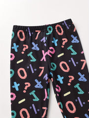 Boys 2pcs Math Number Print Top & Pants Pajamas Set