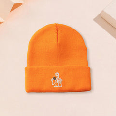 Men's Skull Head Drinking Tea Knitted Cap
