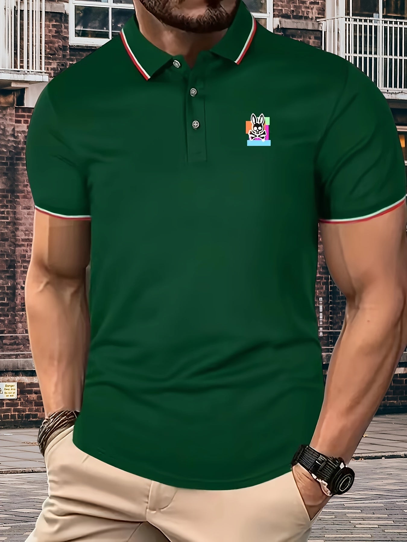 Rabbit Skeleton Pattern Men's Golf Shirt