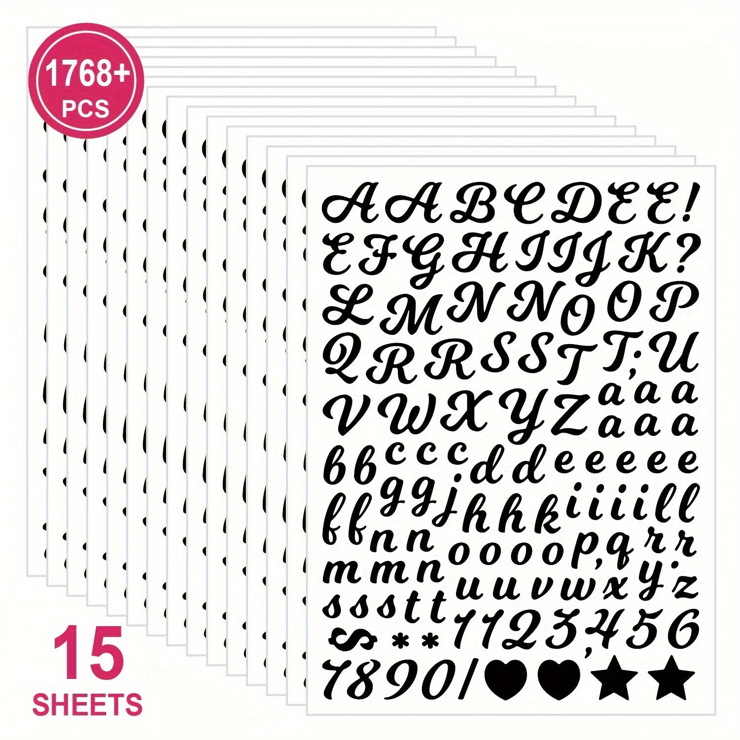 1768 PCS Colorful Alphabet Numbers Symbols Stickers - DIY Cards & Crafts