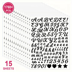 1768 PCS Colorful Alphabet Numbers Symbols Stickers - DIY Cards & Crafts