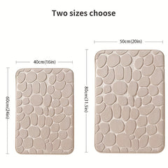 Memory Foam Bath Rug Cobblestone Embossed Bathroom Mat