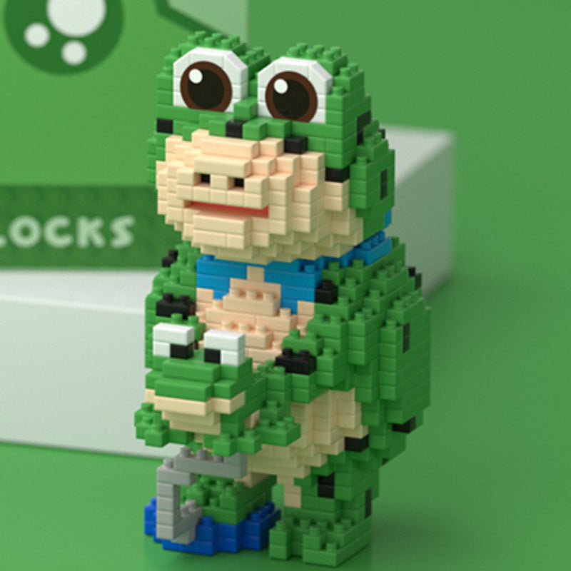 855pcs Frog Building Block Toy Cartoon Animal Assembly Building Block Toy