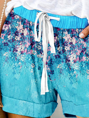 Women's Plus Floral Print Drawstring Shorts