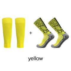 Silicone Non-slip Football Socks Set with Shin Guard Sock