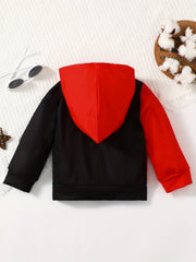 Boys Smiling Print Hooded Pullover Sweatshirt