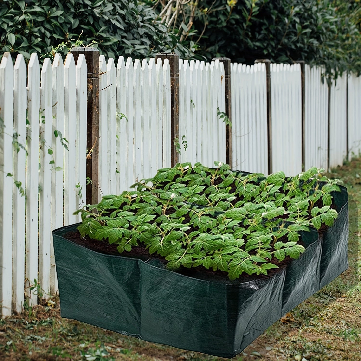 Fabric Raised Garden Bed with 6 Partition Grids PE Flowerpot