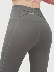 High Waist Cross Waist Back Seamless Leggings
