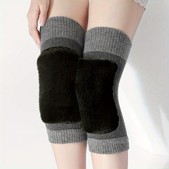 Winter Fleece Knee Pads Warm Heating Thick Large Size Cold-proof Leg Protectors