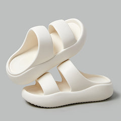 Women's Solid Sandals Double Strap Slip On Sports Shoes