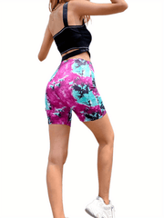 Tie Dye Slim Biker Shorts for Women