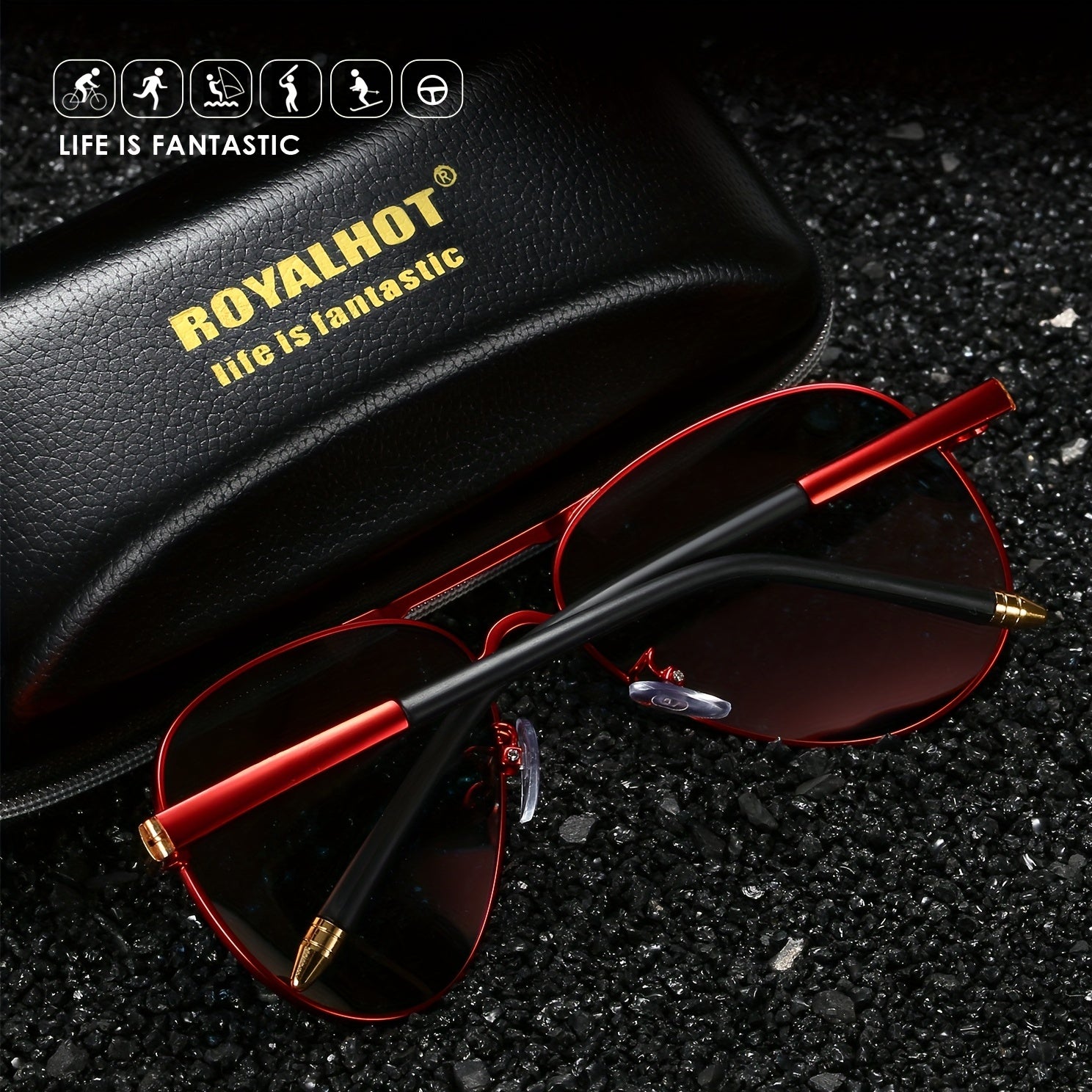 RoyalHot Polarized Oval Frame Sunglasses Driving Sun Glasses Shades P7002