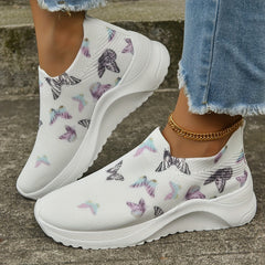 Women's Butterfly Graphic Slip-On Running Shoes