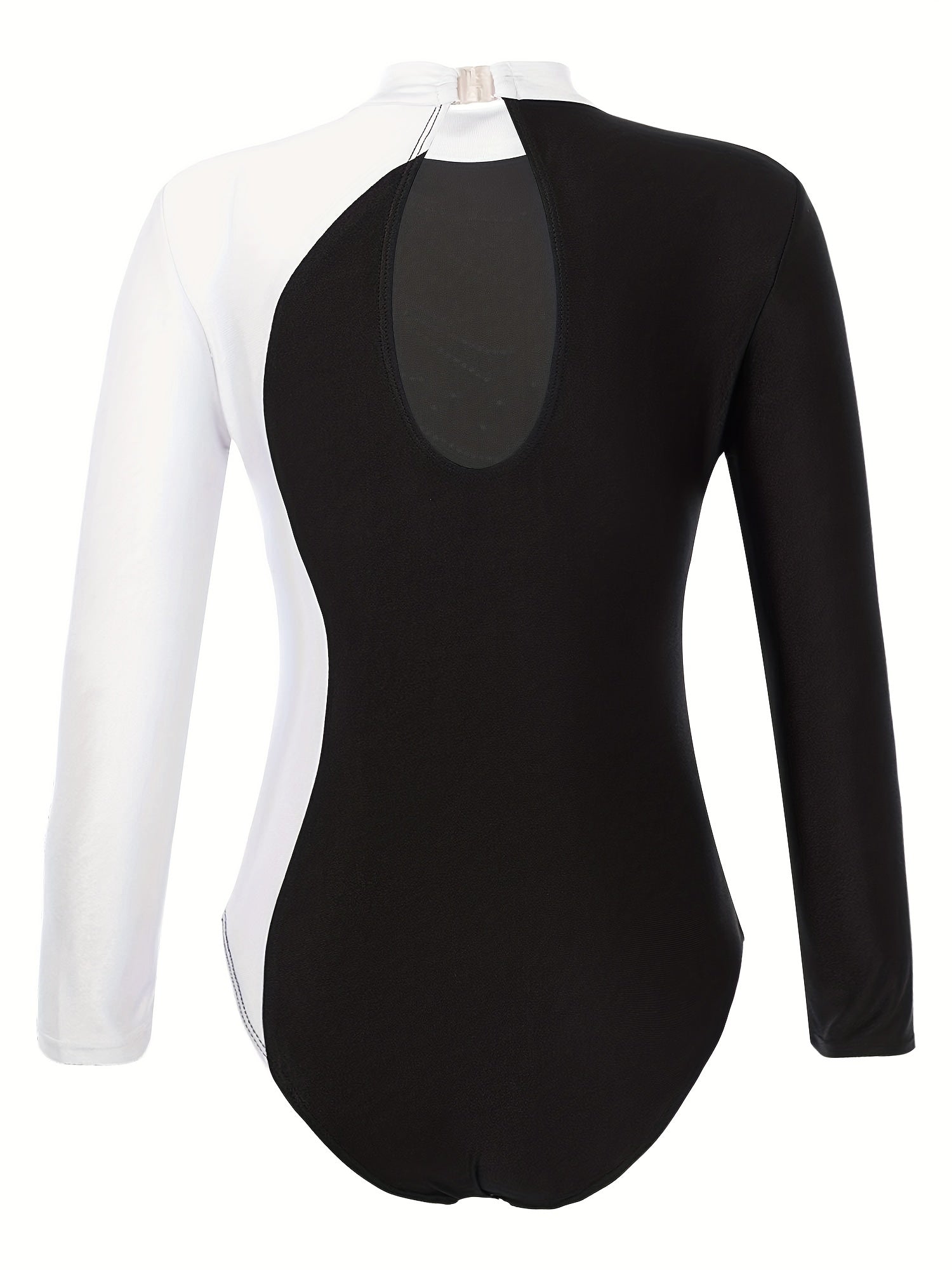 Girls' Long Sleeve High Neck Gymnastic Jumpsuit