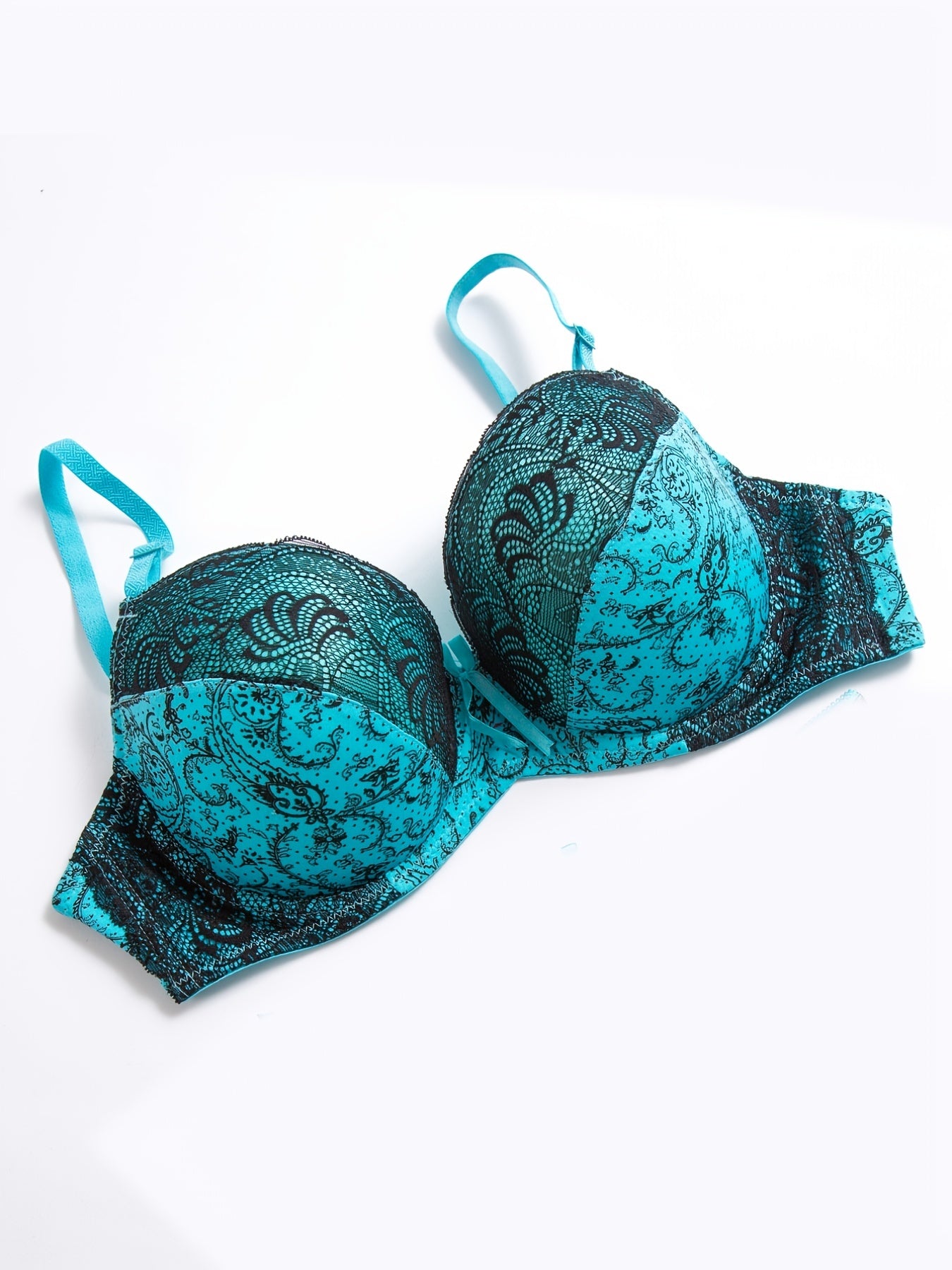 Women's Lace Push Up Bra with Bow Detail