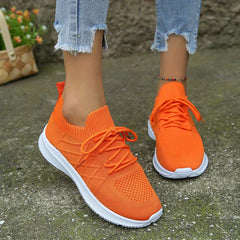 Women's Lightweight Lace-up Athletic Running Shoes Non-slip Casual Sneakers