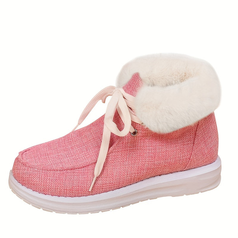 Fur Fleece Lined Thermal Snow Shoes Lightweight Winter Boat Shoes