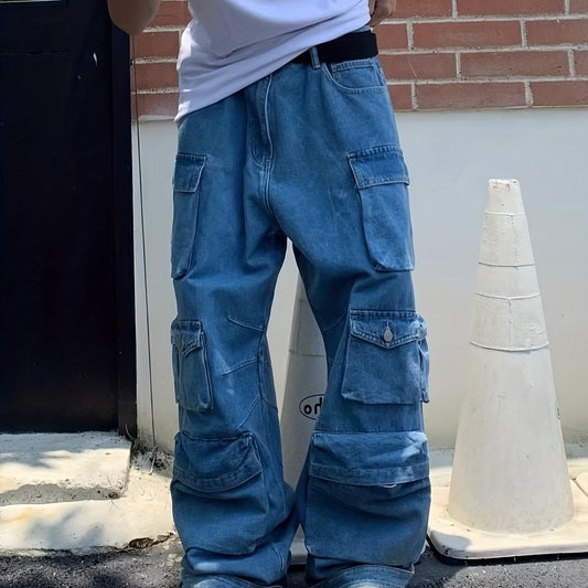 Men s Wide Leg Flap Pocket Trousers