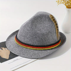Vintage Gray Fedora Cap Lightweight Unisex Jazz Hat