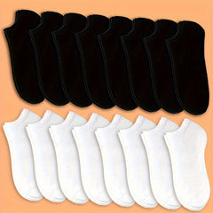 8 Pairs Solid Ankle Socks Comfortable & Breathable Women's Stockings