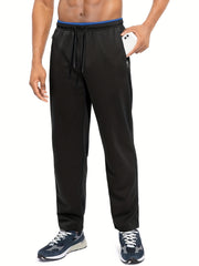 Men's Solid Quick Dry Training Jogger Sweatpants Zipper Pocket