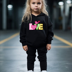 OERYUI LOVE Print Hoodies Pants Set For Spring Fall
