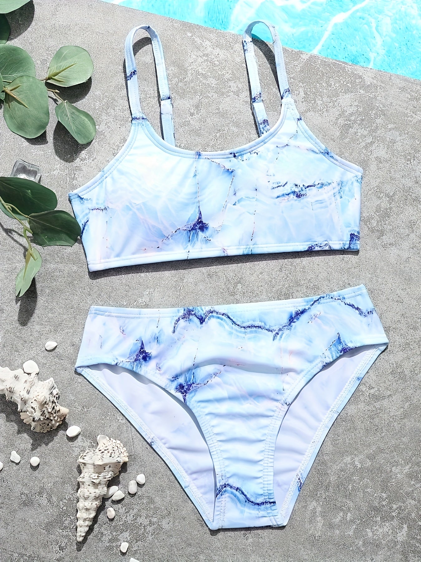 Girls 2pcs Bikini Swimsuit Set Top Comfy Bathing Suit Summer Gift
