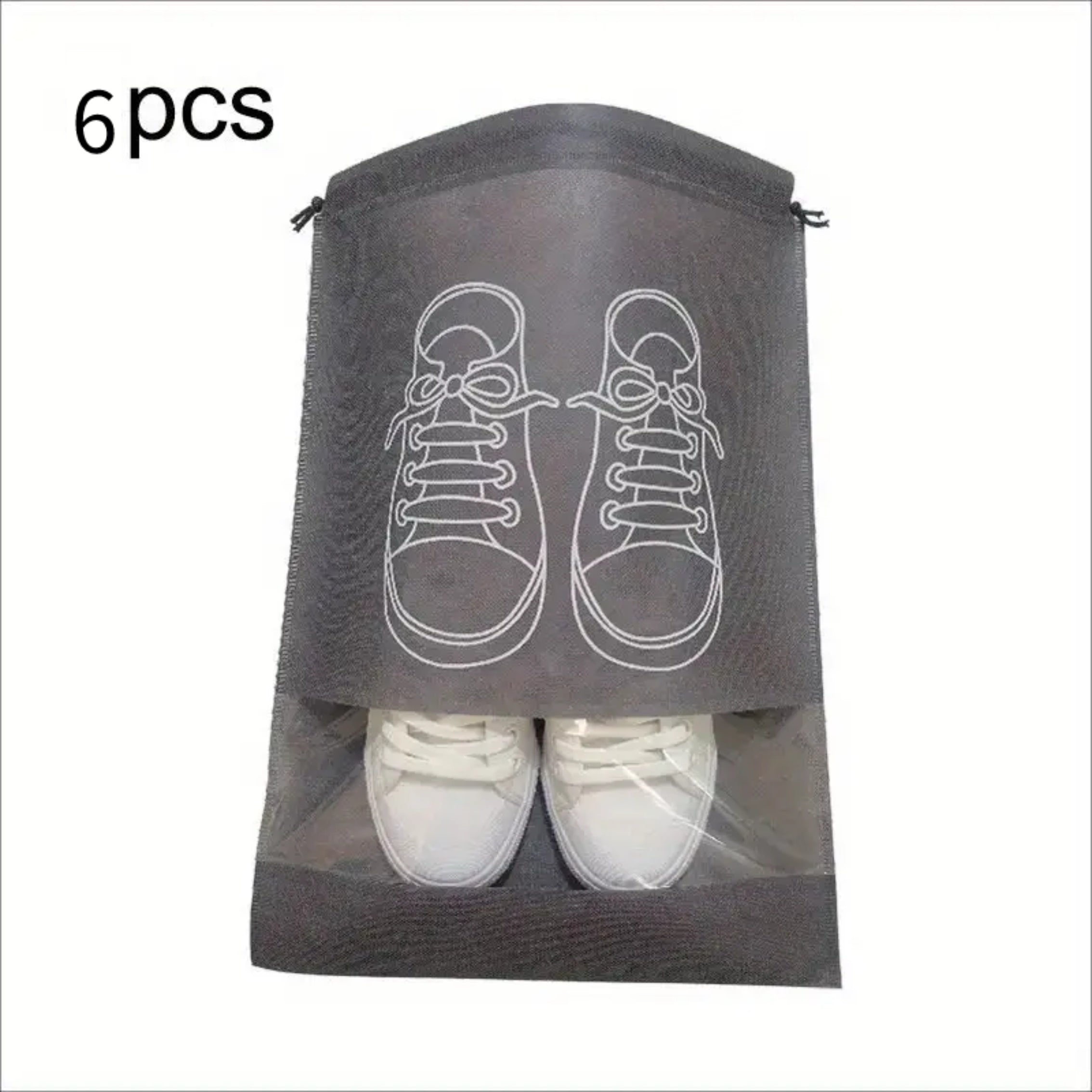 6pcs Dustproof Shoes Storage Bag Portable Travel Shoe Pouch Organizer