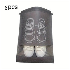 6pcs Dustproof Shoes Storage Bag Portable Travel Shoe Pouch Organizer