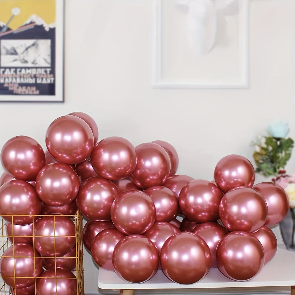 100pcs 5inch 12 Golden Metal Balloons Party Decoration Halloween Christmas