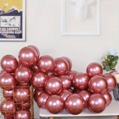 100pcs 5inch 12 Golden Metal Balloons Party Decoration Halloween Christmas