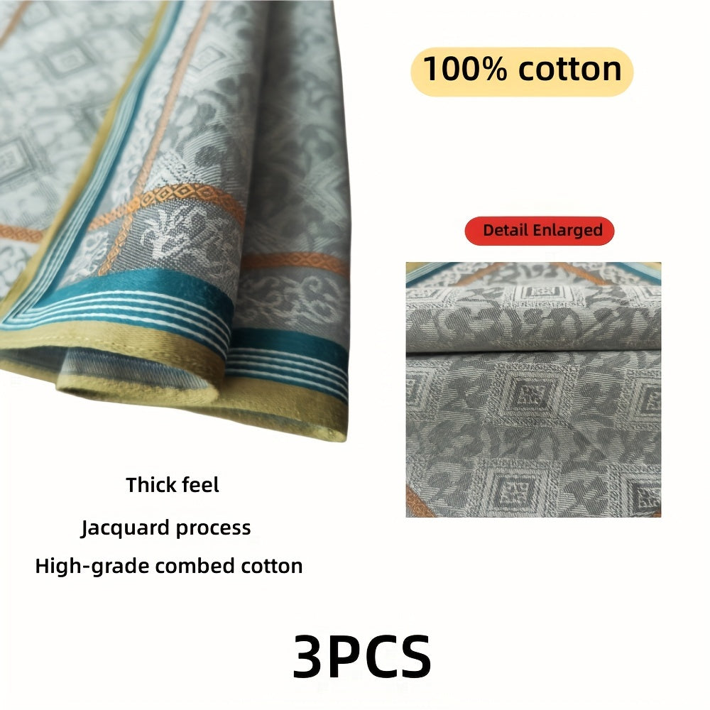 3pcs Men's Handkerchief Soft Absorbent Business Suit Towel