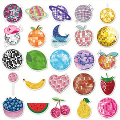 50pcs Disco Party Cartoon Graffiti Stickers Love & Peace Theme for Water Bottles