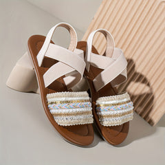 Girls Open Toe Sandals Lightweight Flat Shoes for Indoor Outdoor Beach